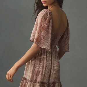 By Anthropologie Short-Sleeve Tiered Midi Dress